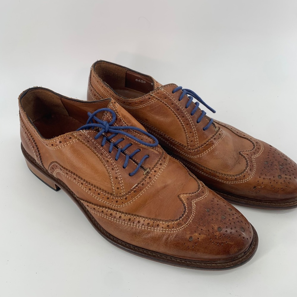 Mercanti Fiorentini Made in Italy Mens Wingtip Leather Oxford Shoes‎ Brown 8 M
